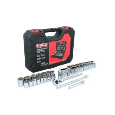 Juego 42 Copas Y Accesorios Cuadro 1/2' Combinado Urrea