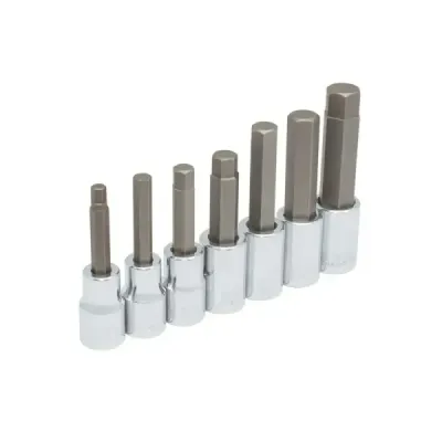 Juego 6 Copas Hexagonales Cortas Pulgadas Urrea Cuadro 1/2'