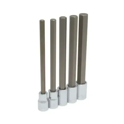 Juego 5 Copas Hexagonales Largas Métricas Urrea Cuadro 1/2'