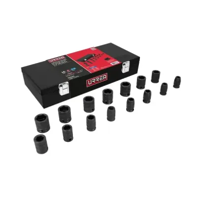 Juego 15 Copas De Impacto Cortas Métricas Urrea Cuadro 1/2'