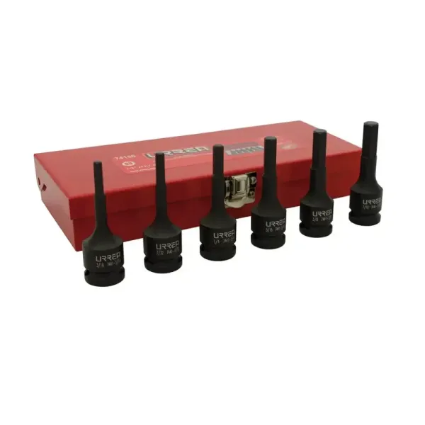 Juego 6 Copas Impacto Hexagonal Pulgadas Urrea Cuadro 1/2' (74150)