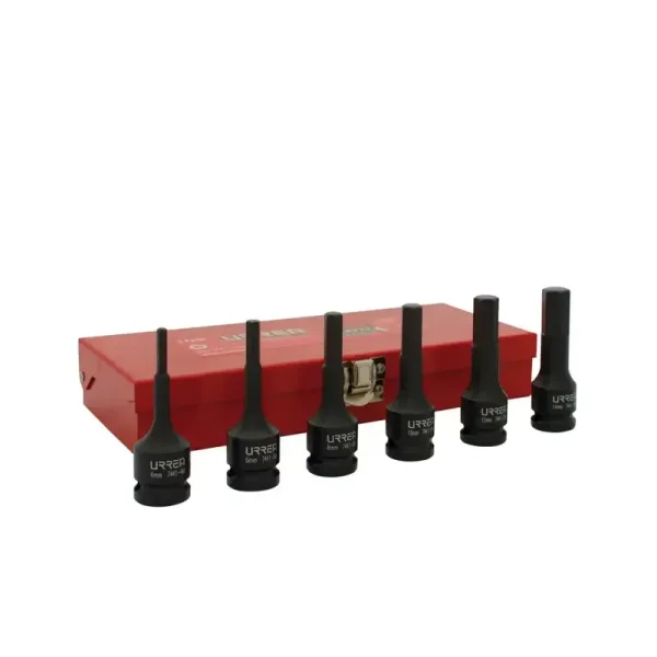 Juego 6 Copas Impacto Hexagonal Métrico Urrea Cuadro 1/2' (74250)