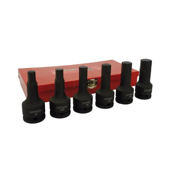 Set 6 Copas De Impacto Hexagonal Pulgadas Urrea Cuadro 3/4' (75150)