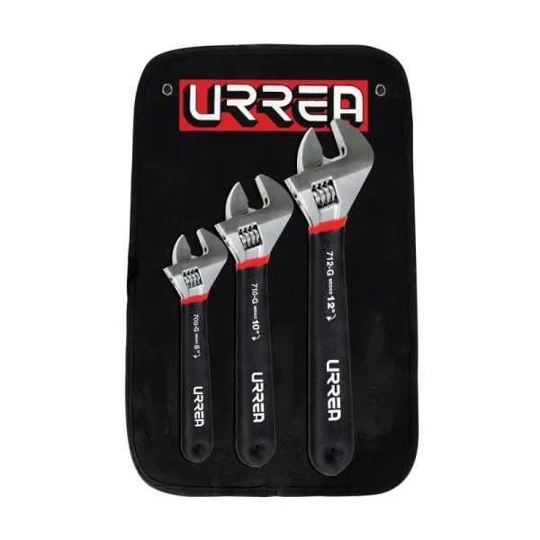 Juego 3 Llaves Expansivas 8' 10' 12' Urrea Rubber Grip (795G)