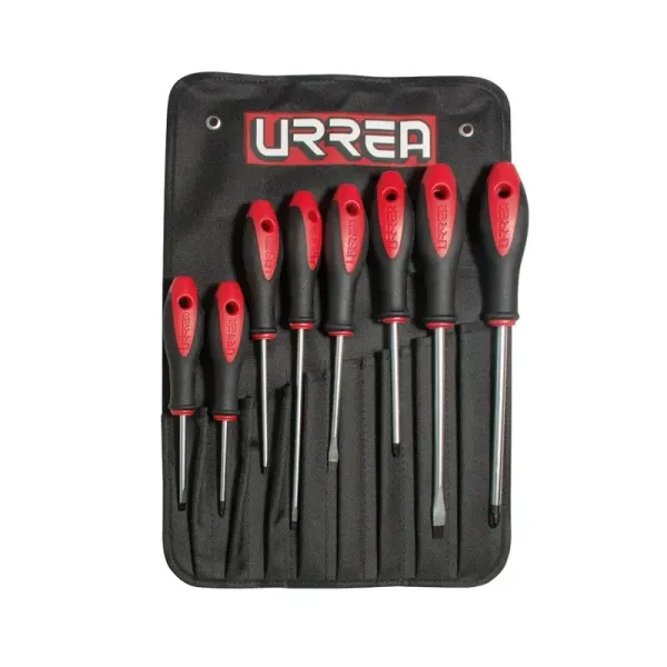 Set 8 Destornilladores Combinados Urrea Mango Bimaterial (8600D)