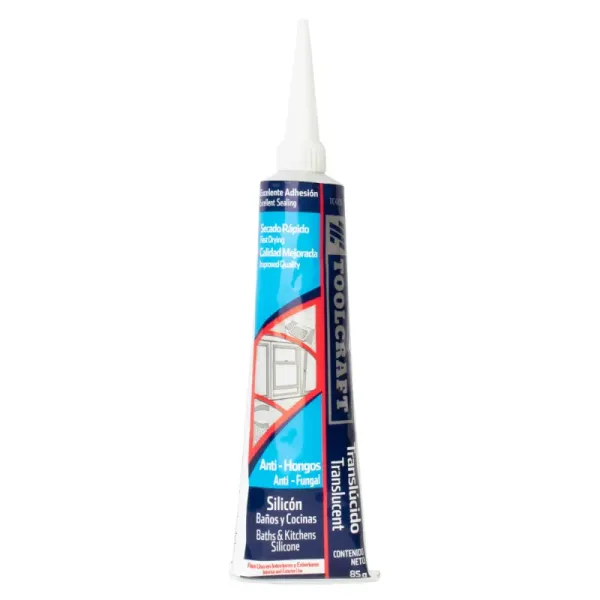 Silicona Transparente 85 Gr Toolcraft Para Baños Y Cocinas (TC4131)
