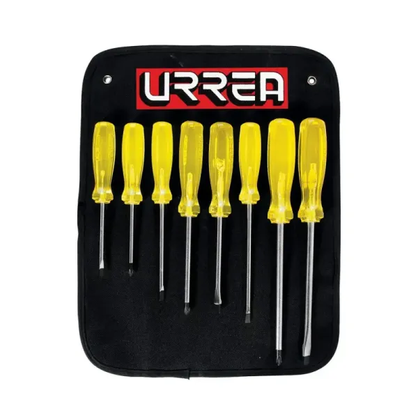 Juego 8 Destornillares Pala Cabinet Estrella Ámbar Urrea (9600D)