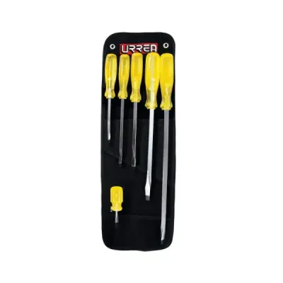 Juego 6 Destornillares Planos 1/4' A 3/8' Urrea Mango Ámbar