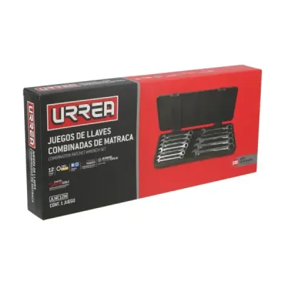 Juego 12 Llaves Combinadas Ratchet Métricas Urrea Spline