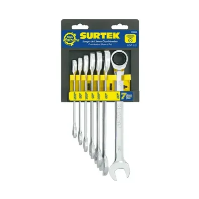 Juego 7 Llaves Mixtas Con Ratchet 5/16' A 3/4' Surtek