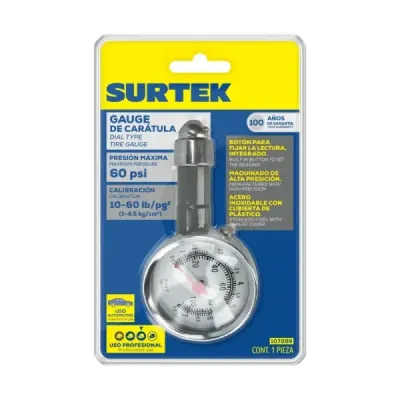 Calibrador Caratula 60 Psi Calibración 10 - 60 Lb/pg2 Surtek