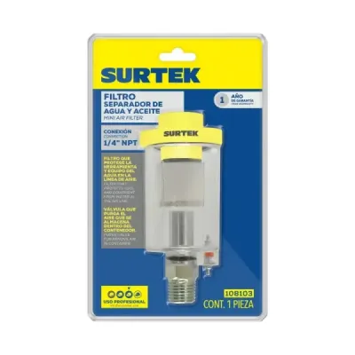 Filtro Separador De Agua Y Aceite 1/4' Npt Compresor Surtek