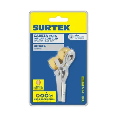 Cabeza Para Inflar De 1/4 Npt Hembra Clip Para Fijar Surtek