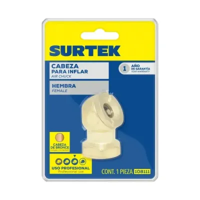 Cabeza Para Inflar De 1/4' Npt Hembra Bronce Solido Surtek