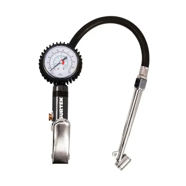 Inflador Con Manómetro 1/4' Npt 220 Psi Surtek Con Válvula (108113)