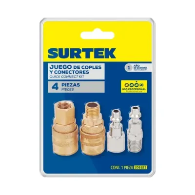 Set 4 Acoples Conectores Rápidos 1/4' Npt Compresor Surtek