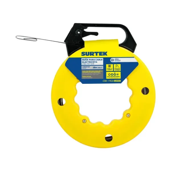 Sonda Para Cable 15 M Alambre 1.1/16' X 1/8' Acero Surtek (112600)