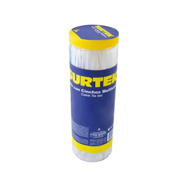 Amarres Cinchos Plásticos Bote 800 Piezas Surtek Multicolor (114224)