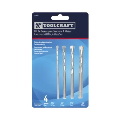 Juego De 4 Brocas Para Concreto Toolcraft 3/16' A 3/8'