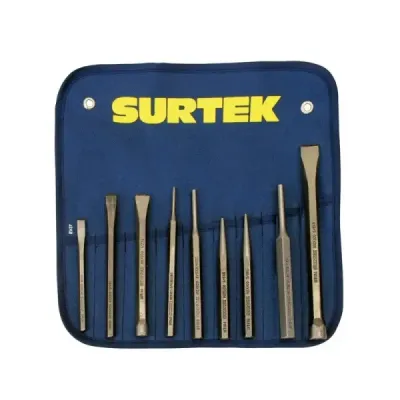 Juego De 9 Cinceles Puntos Y Botadores Surtek Con Estuche