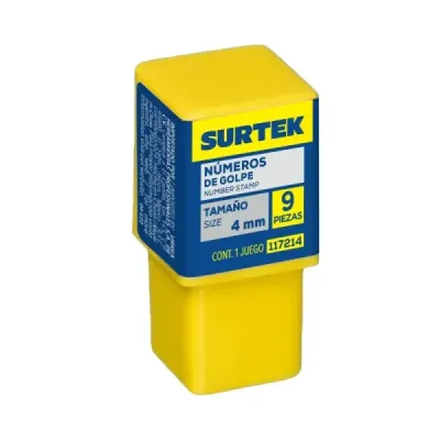Set 9 Números De Golpe Para Marcar 4 Mm Surtek Con Estuche