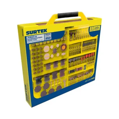 Juego 250 Accesorios Para Mototool Surtek Con Estuche