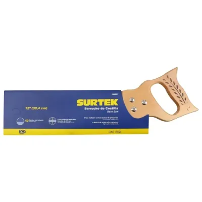 Serrucho De Costilla 12' Mango Madera Hoja 0.90 Mm Surtek