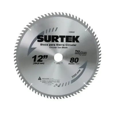Disco Sierra Madera 7.1/4' Centro 5/8' Surtek 60 Dientes