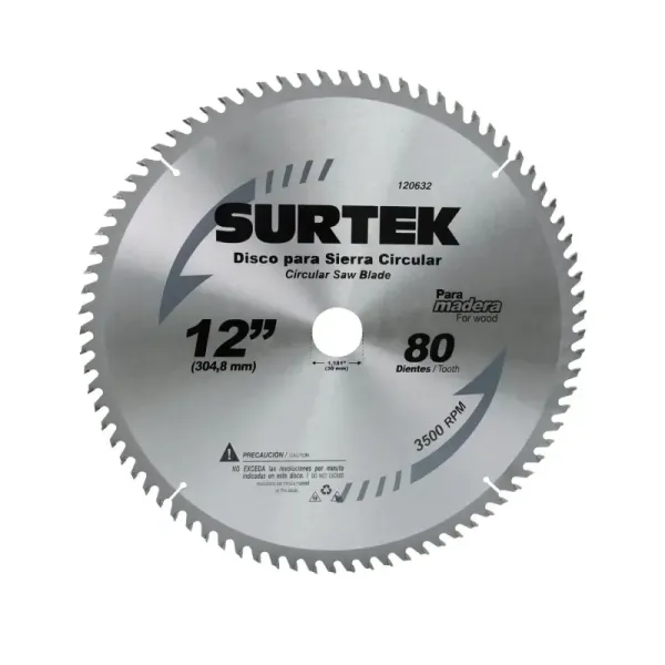 Disco Sierra Madera 7.1/4' Centro 5/8' Surtek 60 Dientes (120603)