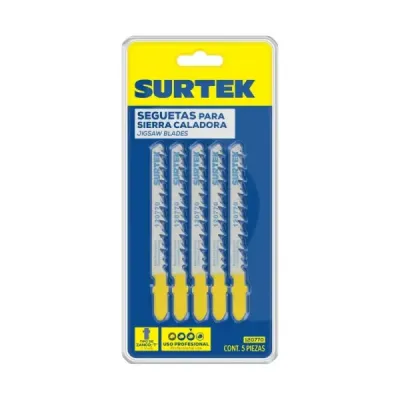 Set 5 Seguetas Curvas Sierra Caladora T 6 Dpp 100 Mm Surtek
