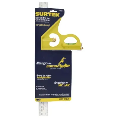Escuadra De Combinación 12' Surtek En Acero Inoxidable