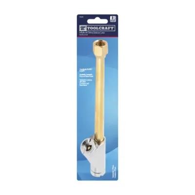 Inflador Cabeza Doble De Latón 1/4 Npt Toolcraft Para Llanta