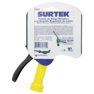 Pistola De Riego Metálica Boquilla Regulable 3/4' Surtek