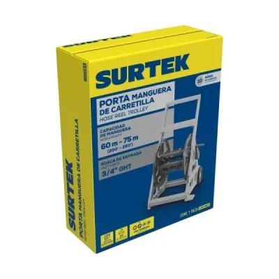 Porta Mangueras Con Ruedas Mangueras De 1/2' Y 5/8' Surtek