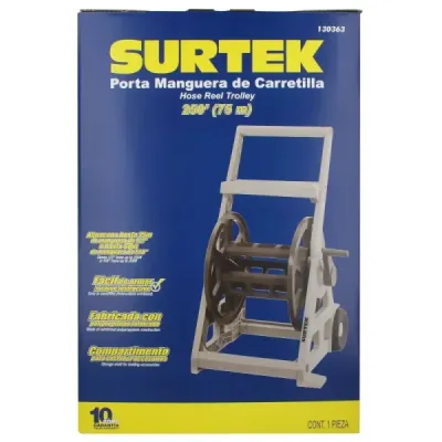 Porta Mangueras Con Ruedas Mangueras De 1/2' Y 5/8' Surtek