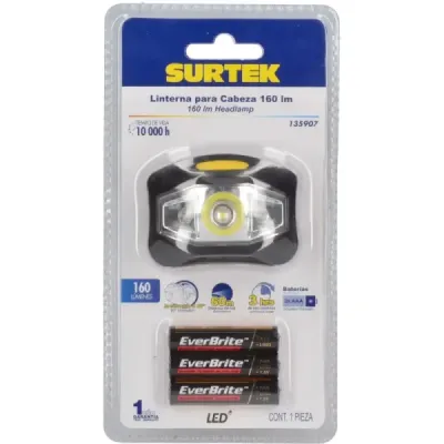 Linterna Led Minera Para Cabeza 160 Lm Ip40 Surtek De Pilas