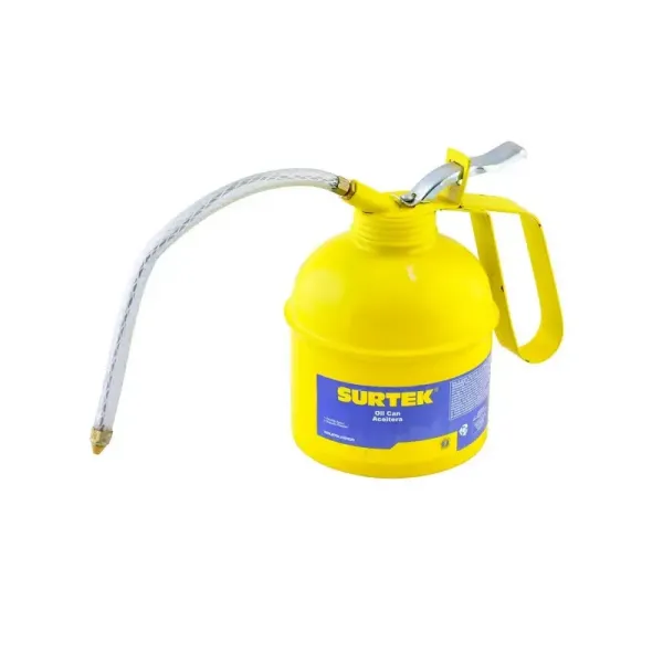 Aceitera Flexible 296 Ml 10 Oz Metálica Surtek Con Bomba (137213)