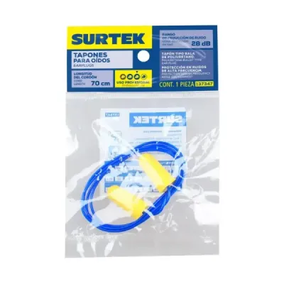 Tapones Desechables Para Oídos Con Cordón 28 Db Surtek