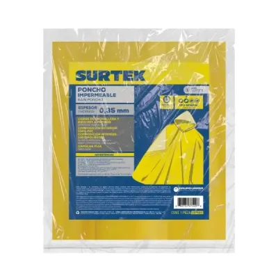 Capa Poncho Impermeable Cierre Con Botón Unitalla Surtek