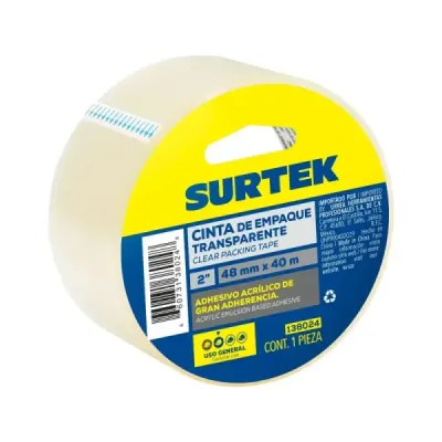 Cinta Transparente Empaque 40 M X 2' Surtek Transparente