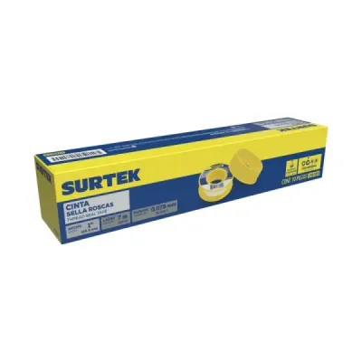 Cinta Teflón Sella Roscas 1' 7 M Surtek Espesor 0.075 Mm