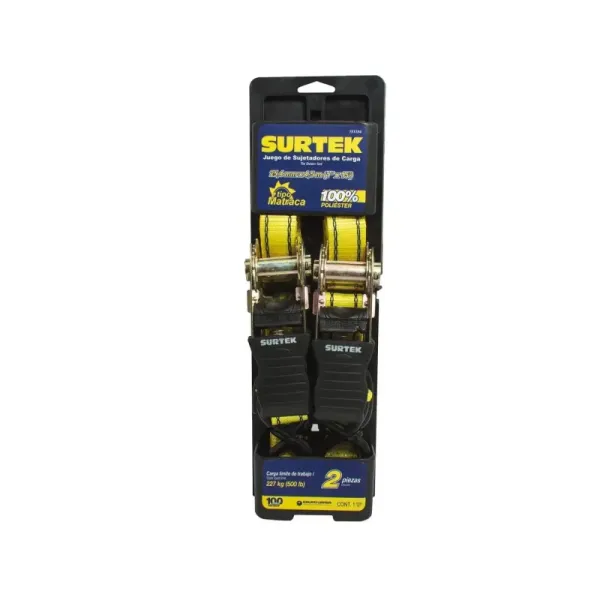 Set 2 Sujetadores Eslingas Tipo Matraca 4.5 M 227 Kg Surtek (151154)