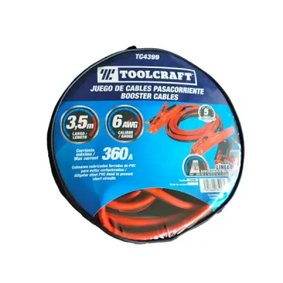 Cables Pasacorriente De 3.5 Metros Toolcraft 6 Awg Y 360 A