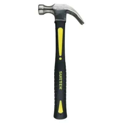 Martillo Uña Curva 16 Oz Mango Fibra De Vidrio 14' Surtek