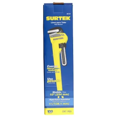 Llave Para Tubo 10' Capacidad 44 Mm Hierro Maleable Surtek