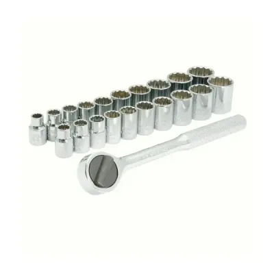 Juego 21 Copas Y Accesorios 3/8' Combinadas En Riel Surtek
