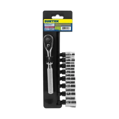 Juego 10 Copas Ratchet Y Extensión 3/8' En Pulgadas Surtek