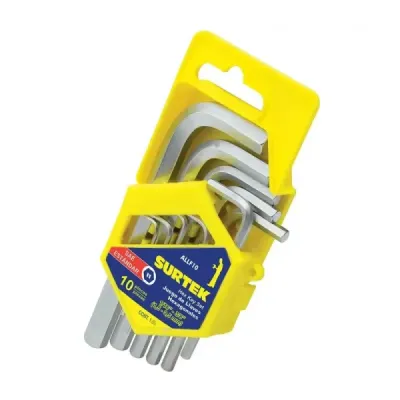 Juego 10 Llaves Bristol Tipo L Pulgada 1/16' A 3/8' Surtek
