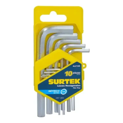 Juego 10 Llaves Bristol Tipo L Pulgada 1.5 Mm A 10 Mm Surtek