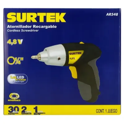 Atornillador Inalámbrico 4.8 V 3.5 Nm Surtek Con Accesorios